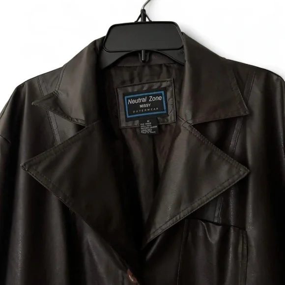 Neutral Zone Missy Dark Brown Leather Jacket - Picture 2 of 7